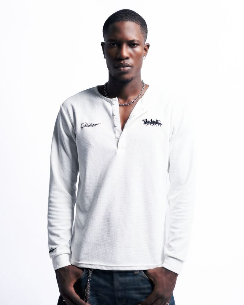 Essential White Henley